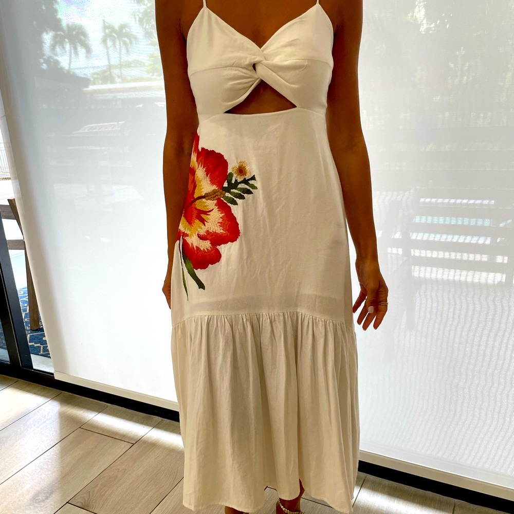 Farm Rio flower embroidered dress